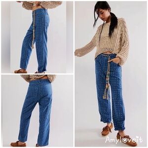 Free People Dr. Collectors Carpenter Block Print Pants #69